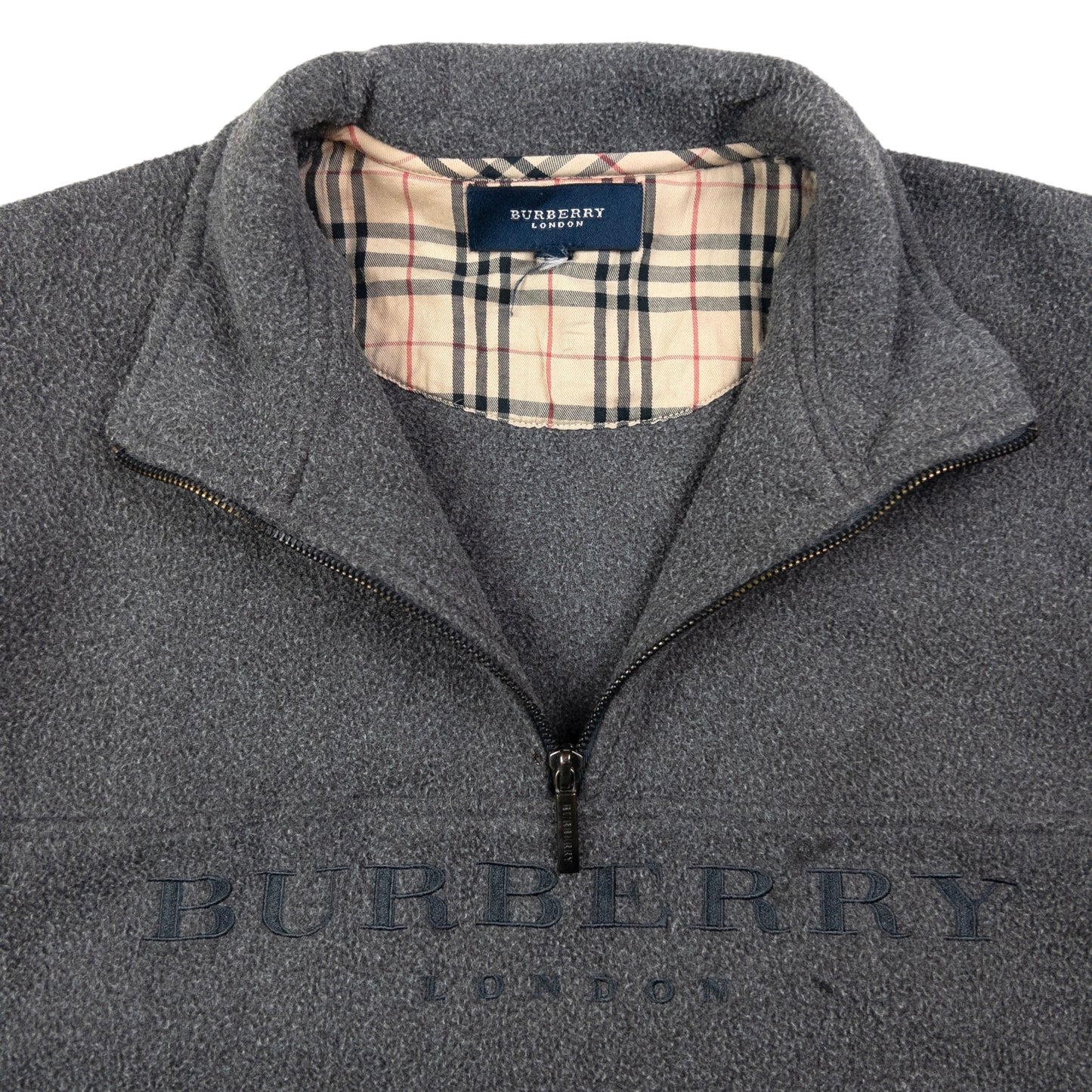 Vintage Burberry Q Zip Fleece Sweatshirt Size M