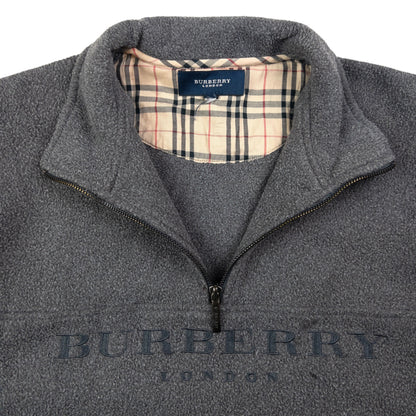 Vintage Burberry Q Zip Fleece Sweatshirt Size M