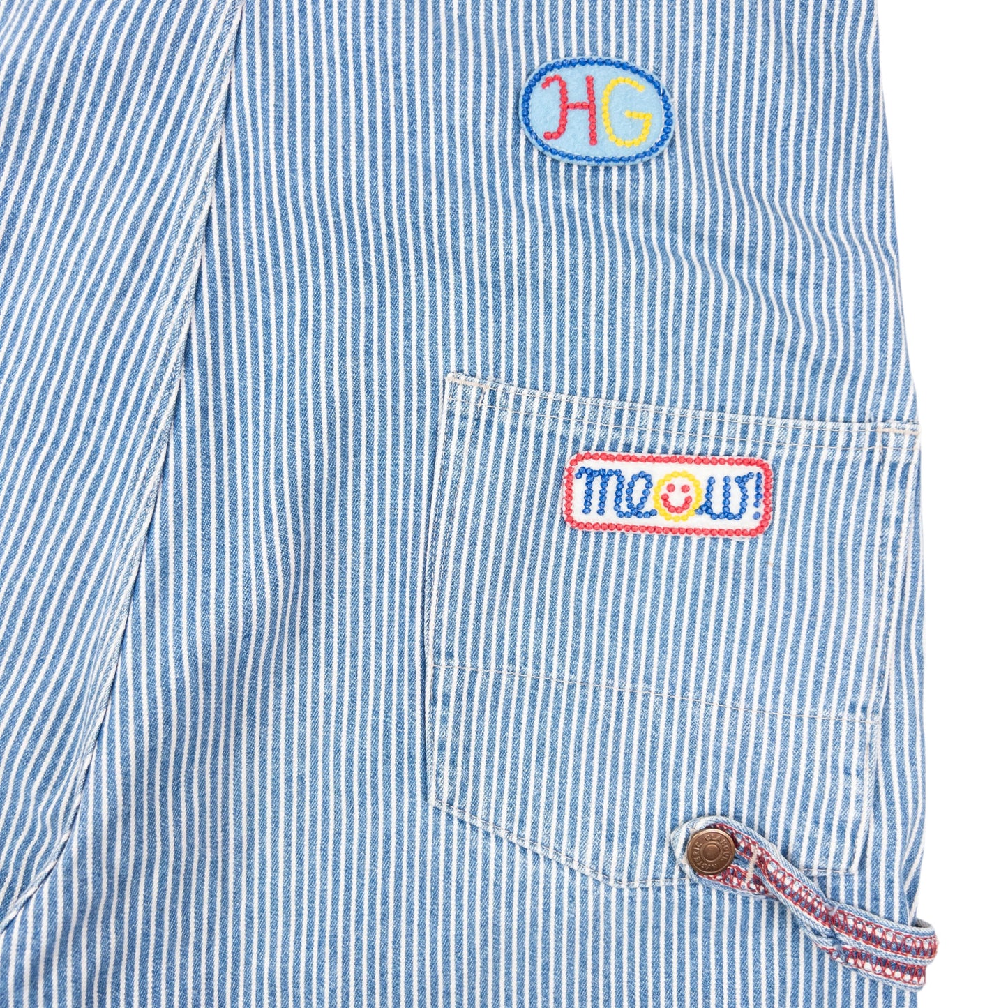Vintage 90s Hysteric Glamour Embroidered Denim Dungarees Size S