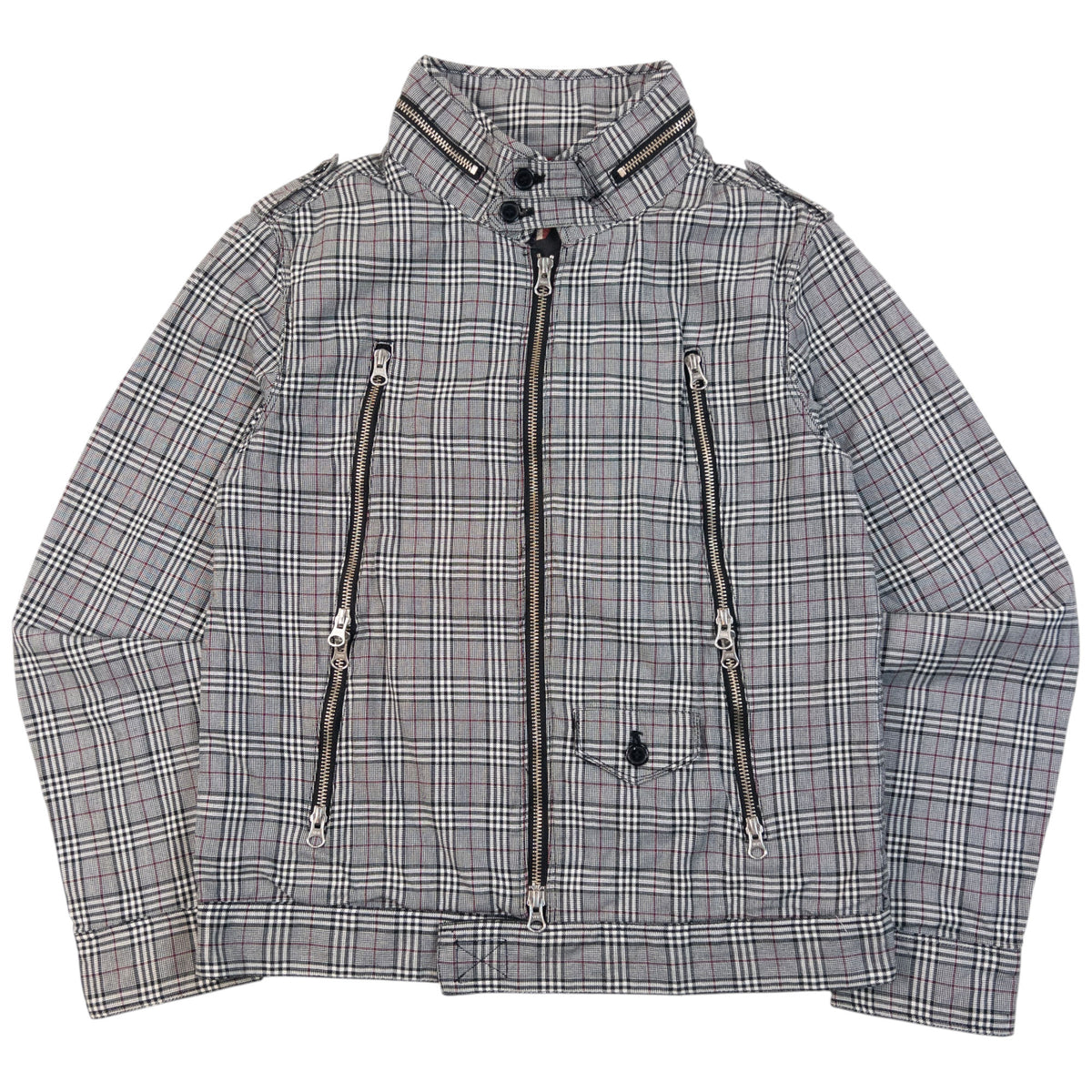 Vintage 2000s PPFM Checkered Multi Zip Jacket Womens Size S