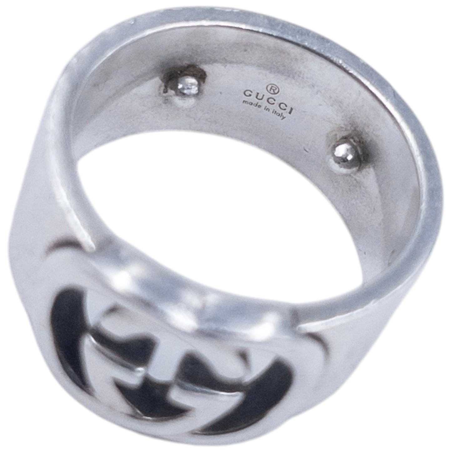 Vintage 2000s Gucci Silver Logo Ring