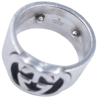 Vintage 2000s Gucci Silver Logo Ring
