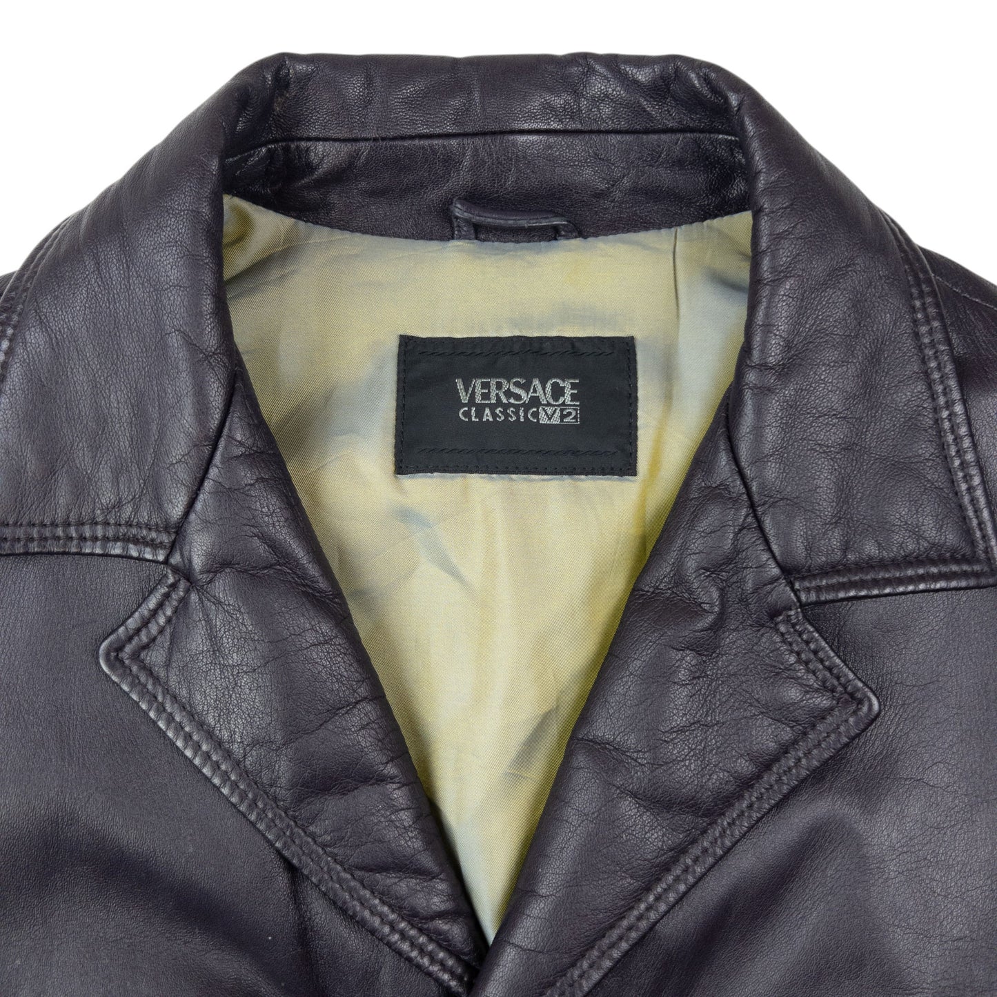 Vintage 2000s Versace Classic V2 Leather Jacket Size XXL