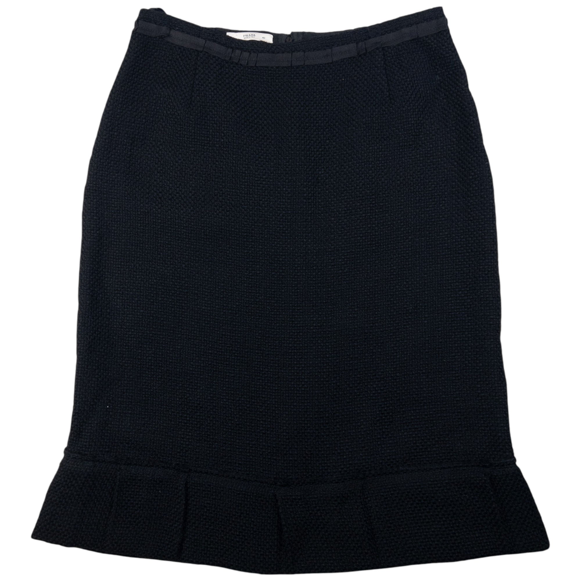 Vintage Prada Pleated Wool Skirt Womens Size W30