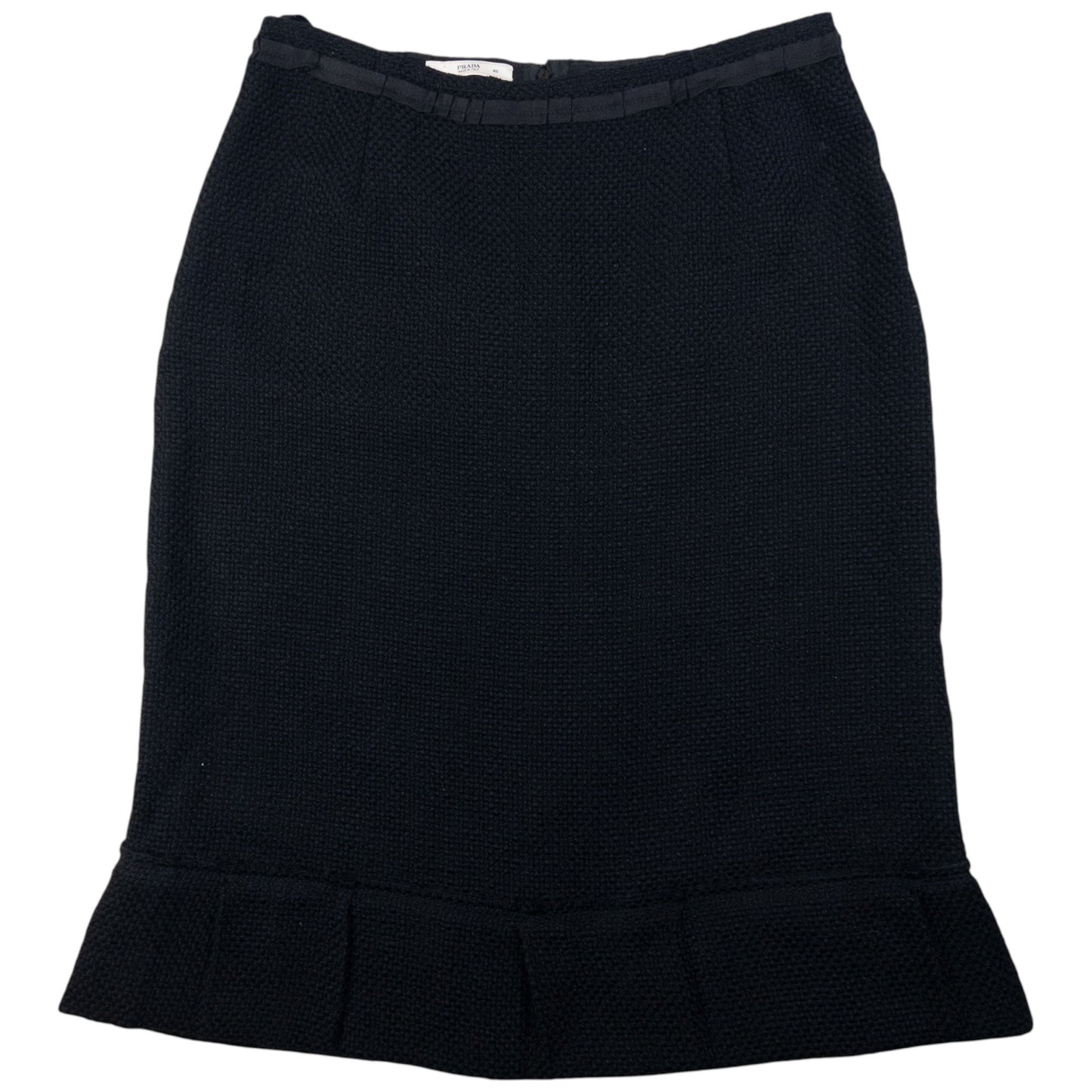 Vintage Prada Pleated Wool Skirt Womens Size W30