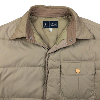 Vintage Armani Jeans Button Up Puffer Jacket Size L