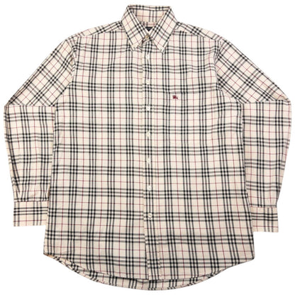 Vintage Burberry Nova Check Long Sleeve Button Up Shirt Size S