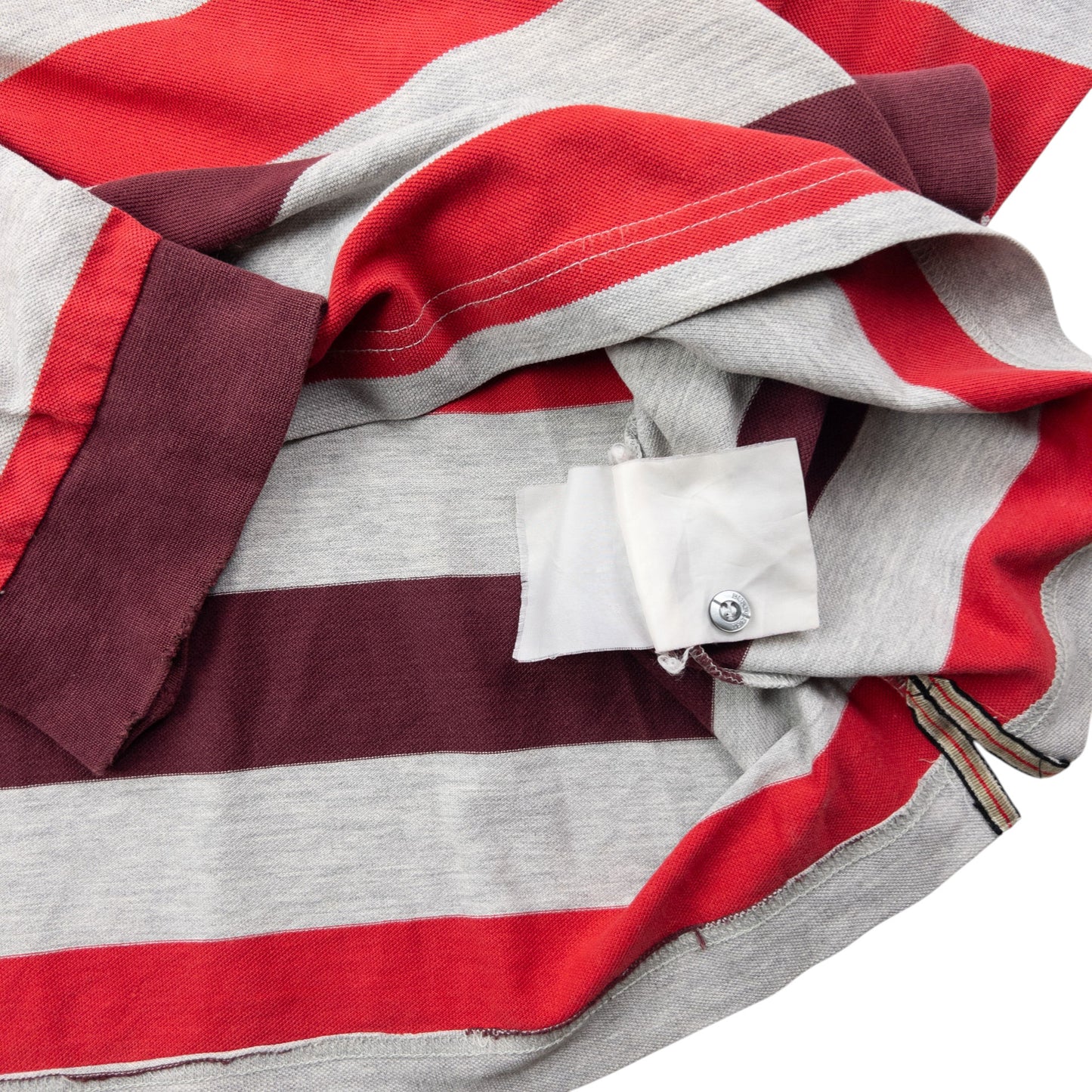 Vintage 2000s Burberry Striped Long Sleeve Polo Shirt Size L