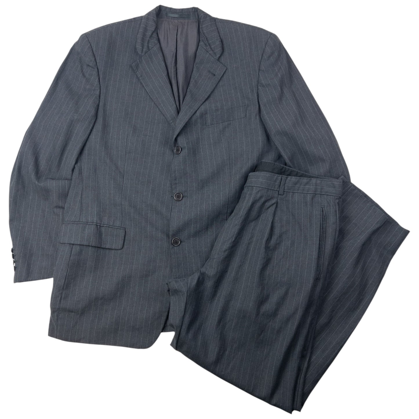 Vintage 2000s Hugo Boss Pinstripe Jacket & Trousers Suit Set Size XL