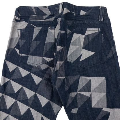 Vintage 2000s Issey Miyake A-POC Geometric Lightweight Denim Jeans Size W30