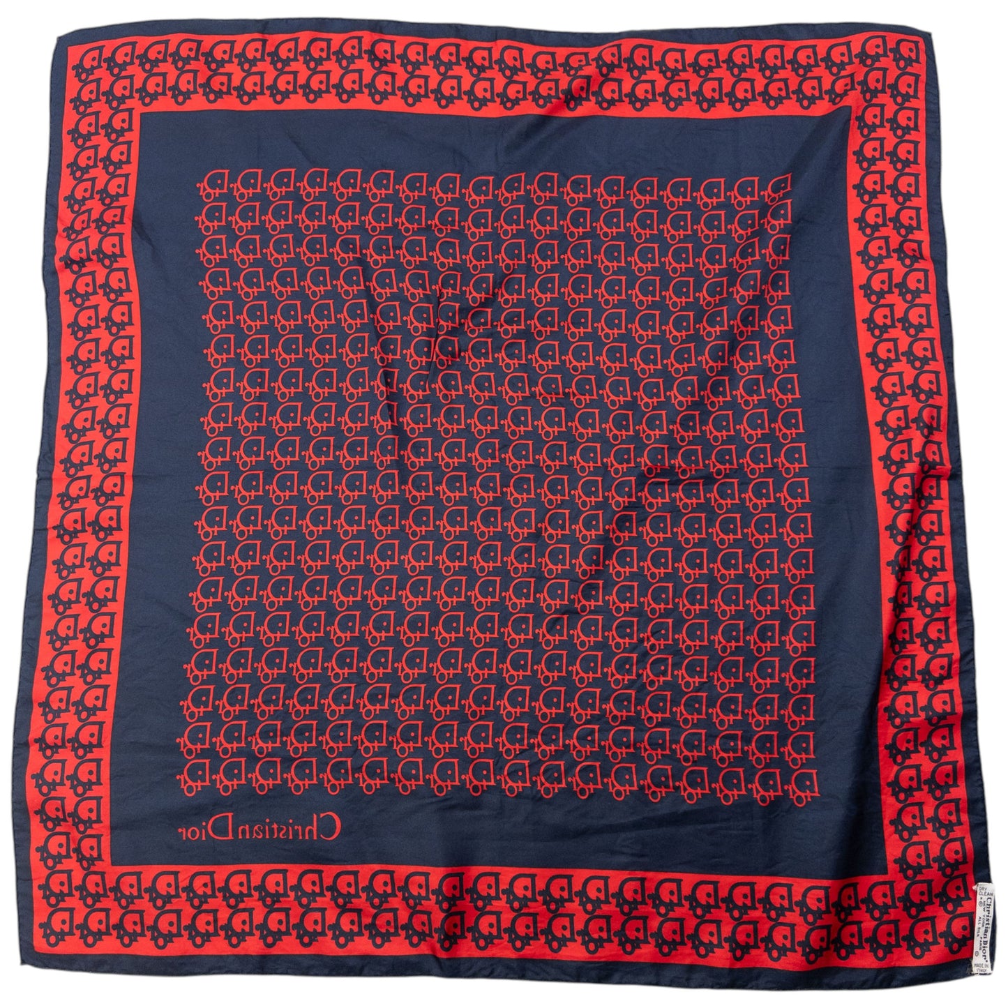 Vintage 80s Dior Monogram Silk Scarf