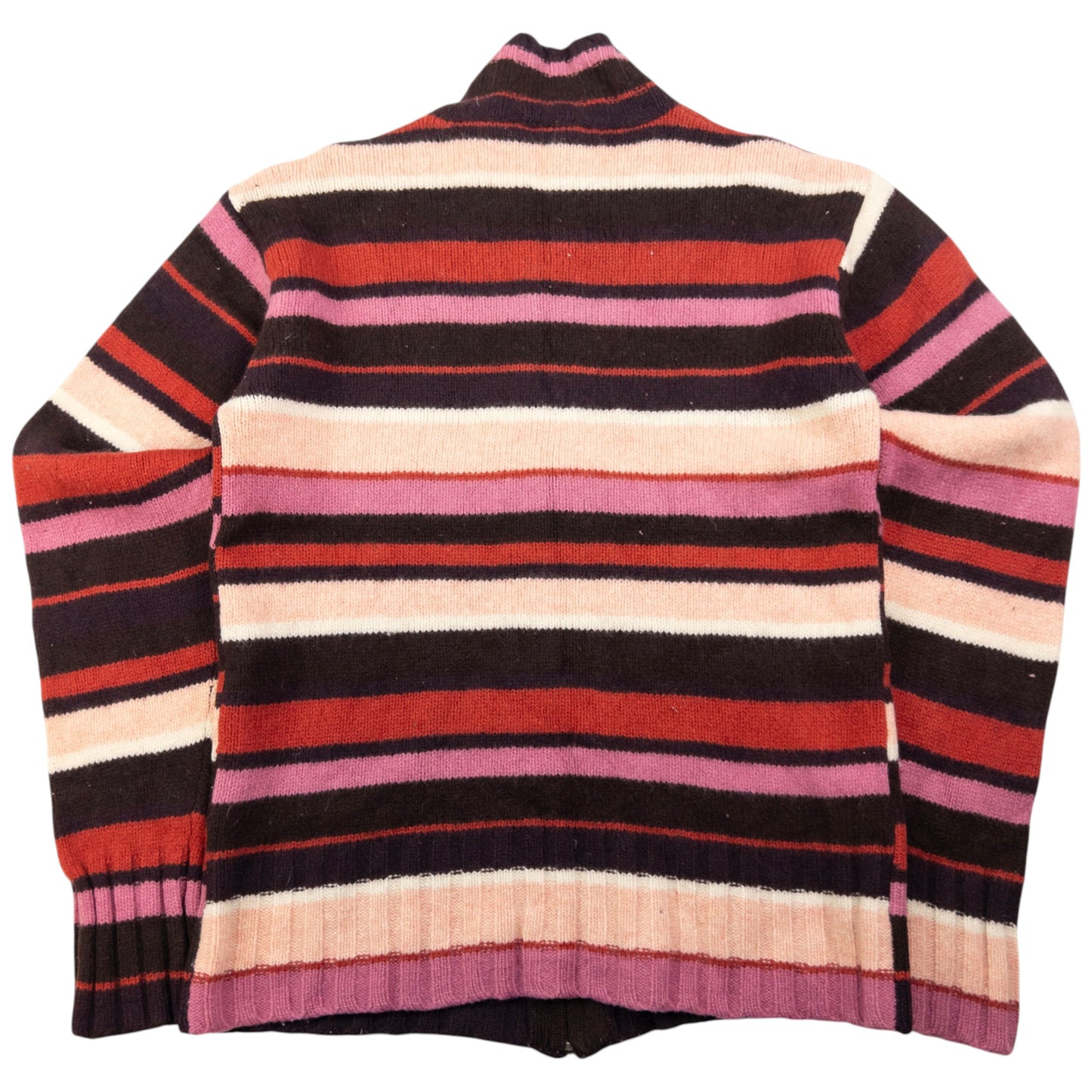 Vintage PPFM Striped Zip Up Knit Jumper Womens Size S