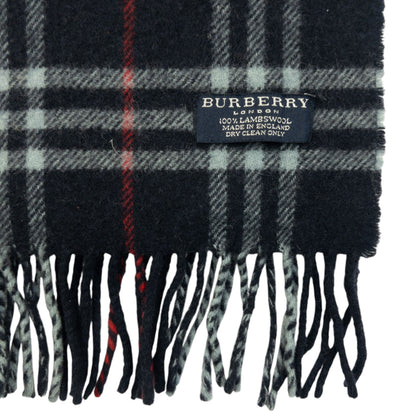 Vintage 2000s Burberry Nova Check Lambswool Tassel Scarf