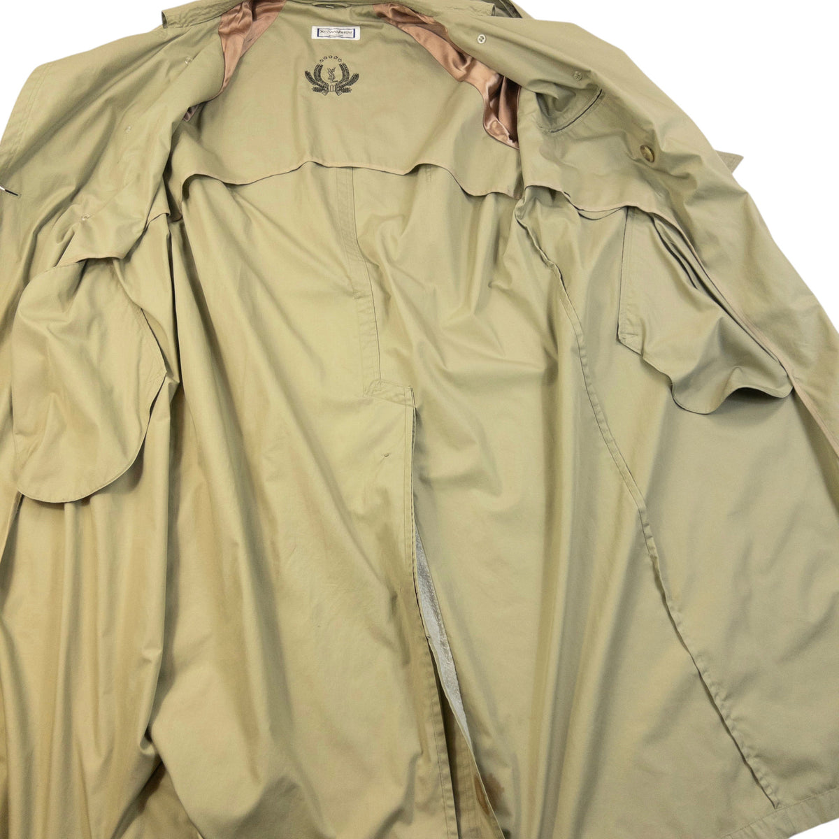 Vintage 80s YSL Yves Saint Laurent Belt Waist Trench Jacket Size XL