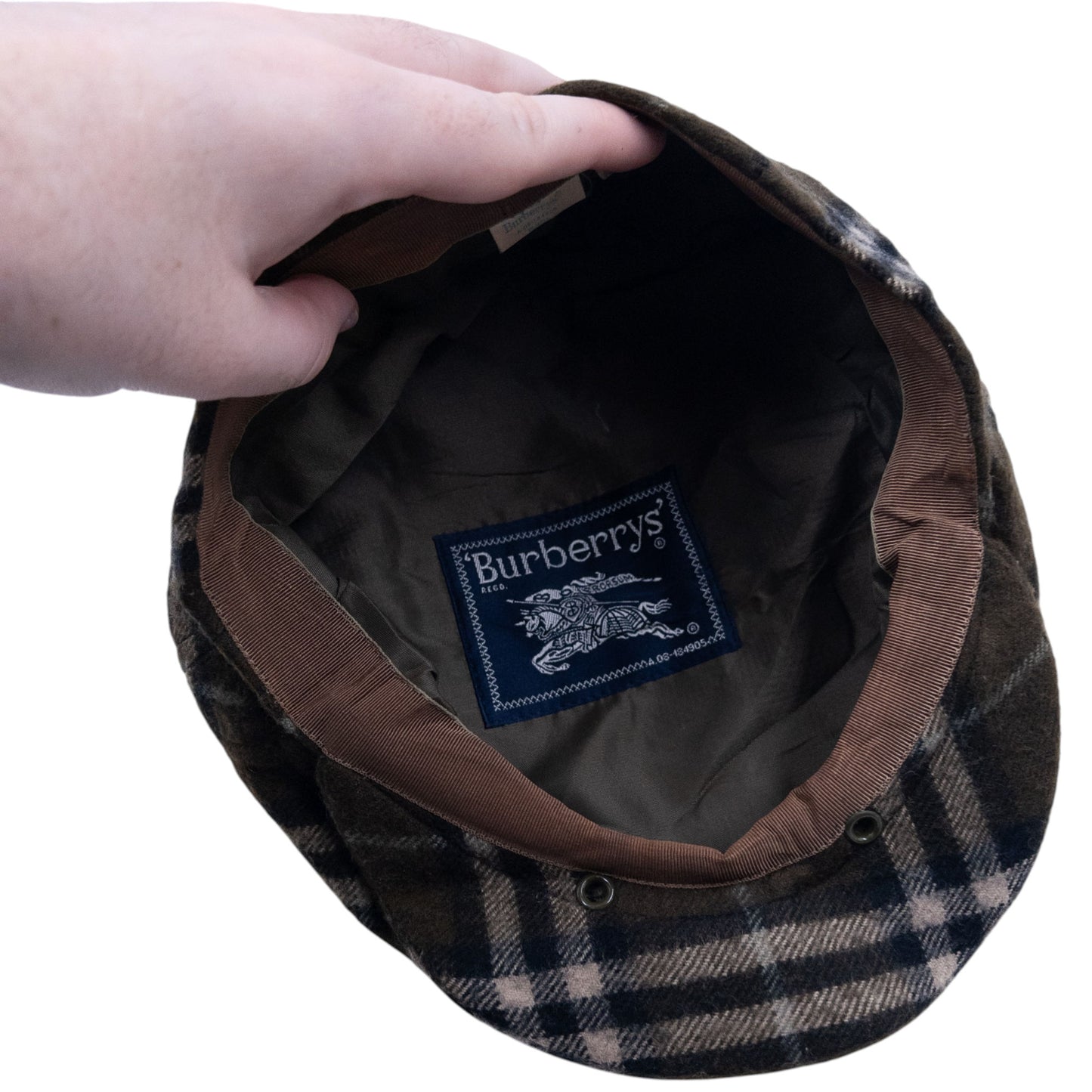 Vintage 80s Burberry Nova Check Wool Flat-Cap Hat