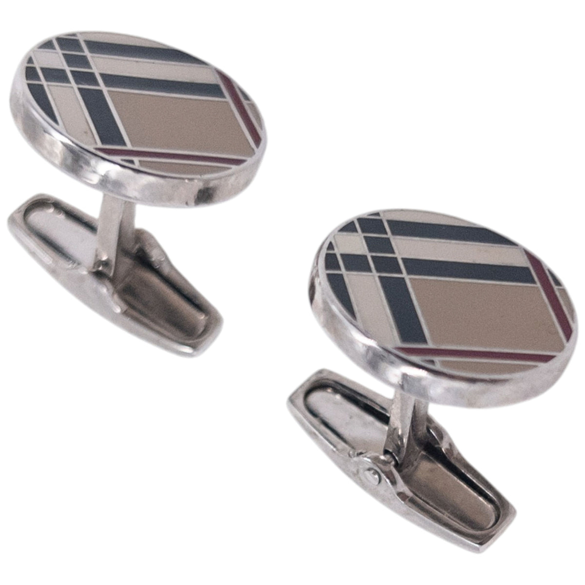 Vintage 2000s Burberry Nova Check Cufflinks