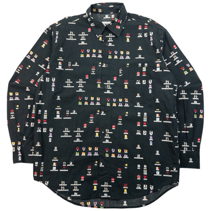 Vintage 90s Moschino Jeans Desktop Icon Long Sleeve Button Up Shirt Size M