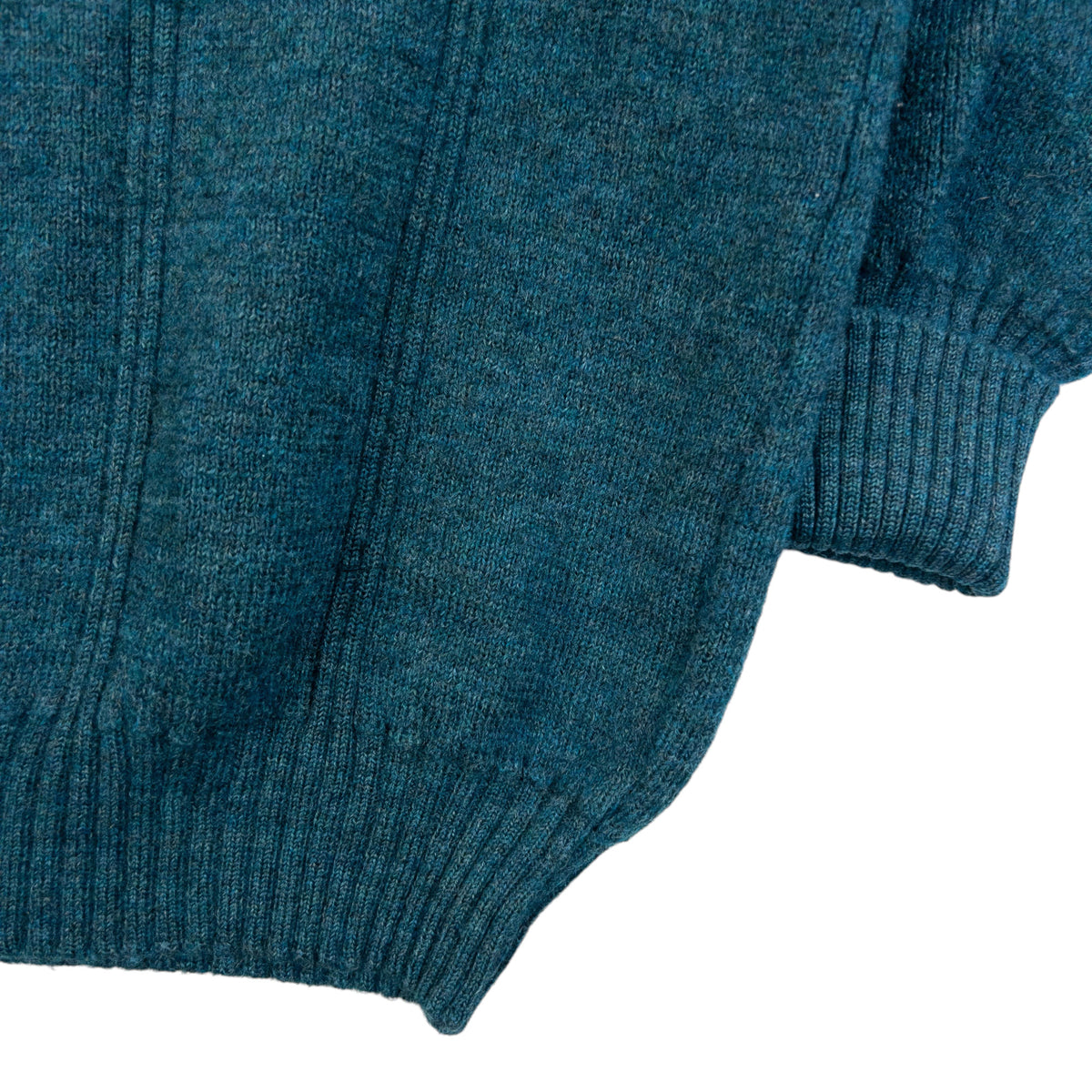 Vintage 90s Burberry Suede Patch Wool Jumper in blue, photo 6