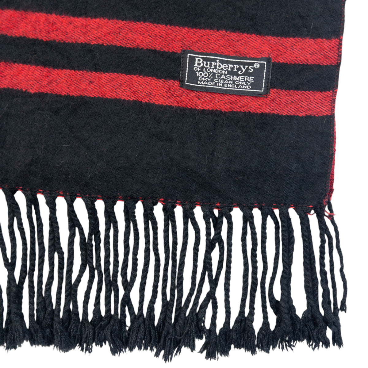 Vintage 90s Burberry Monogram Checkered Cashmere Tassel Scarf