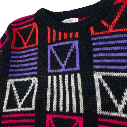 Vintage Valentino Jeans Geometric Knit Jumper Size S