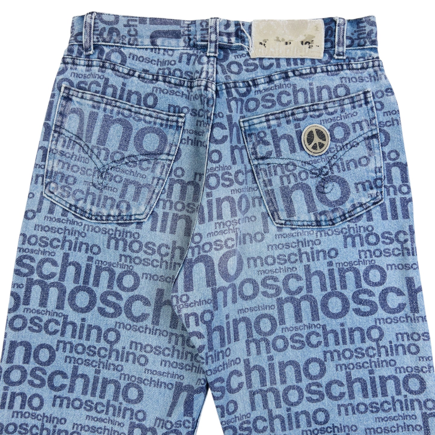 Vintage 2000s Moschino Jeans Monogram Denim Jeans Size W28