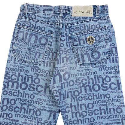 Vintage 2000s Moschino Jeans Monogram Denim Jeans Size W28