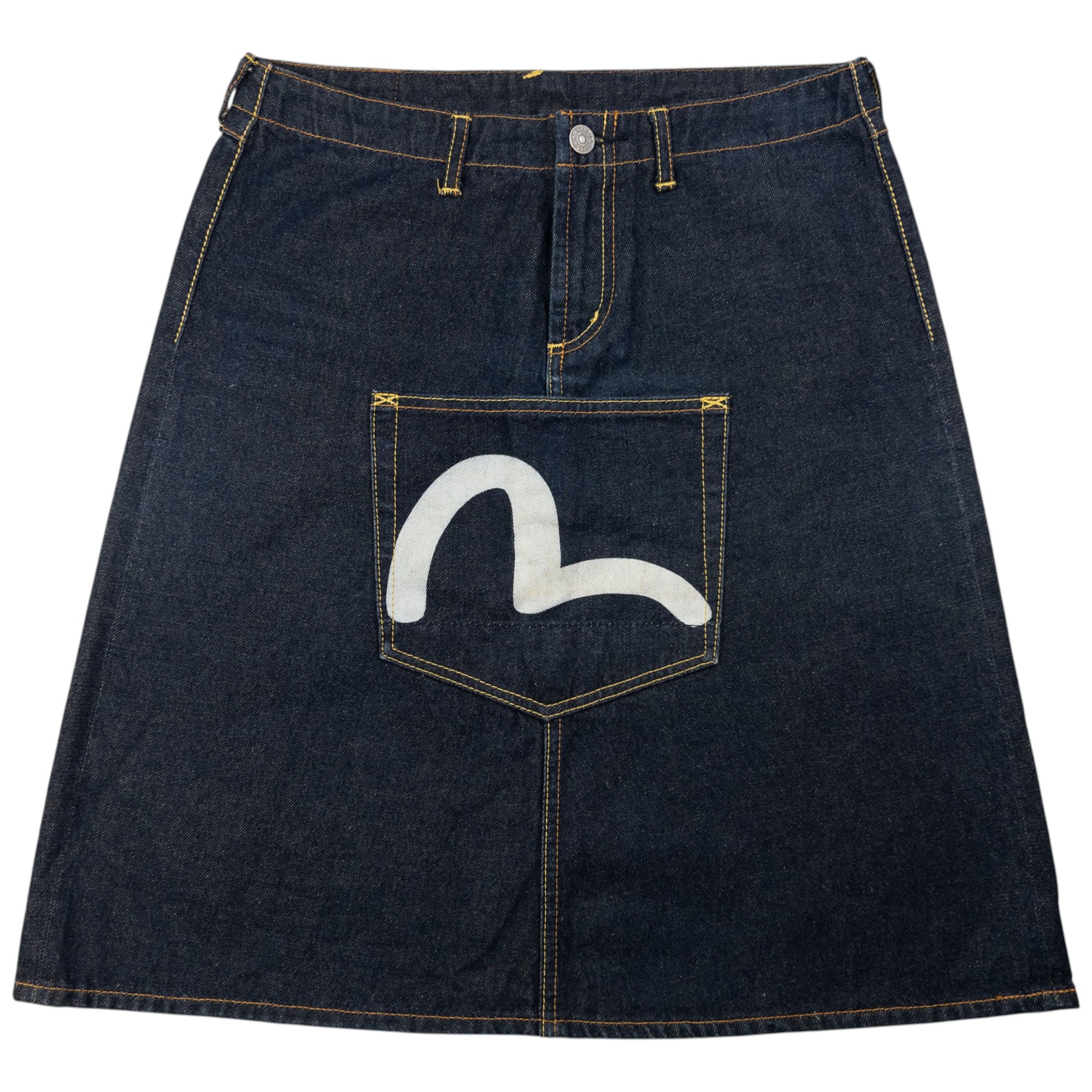 Vintage Evisu Triple Gull Japanese Denim Skirt Womens Size W28