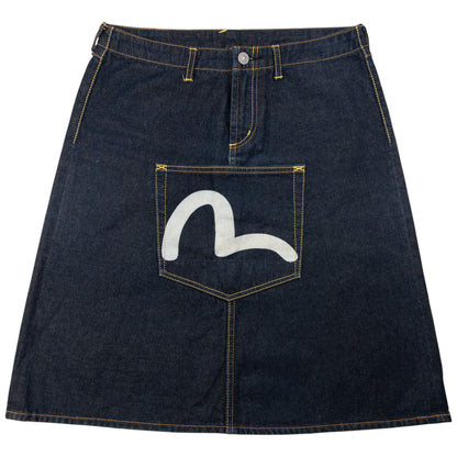 Vintage Evisu Triple Gull Japanese Denim Skirt Womens Size W28