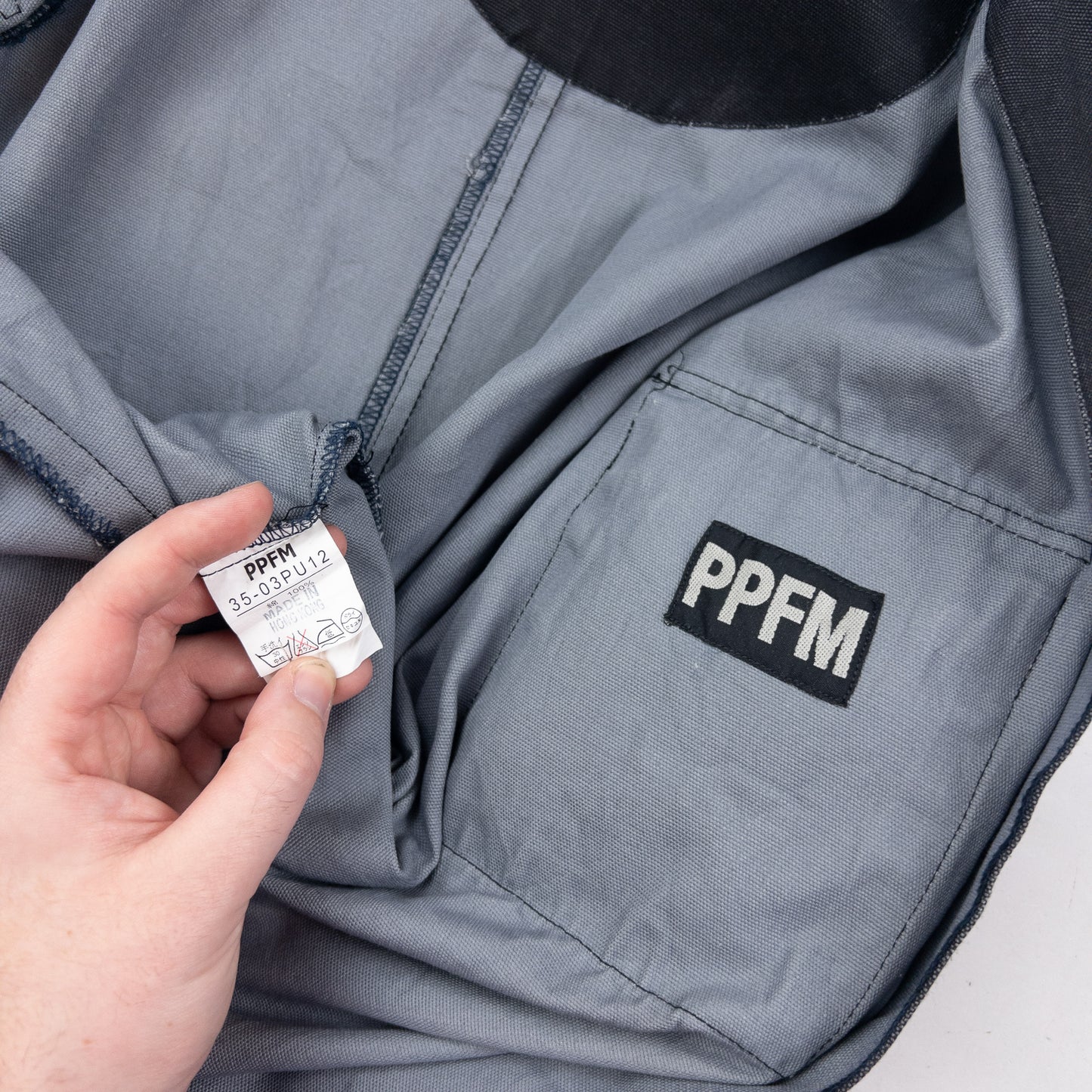 Vintage 2000s PPFM Zip Up Denim Cargo Jacket Size M