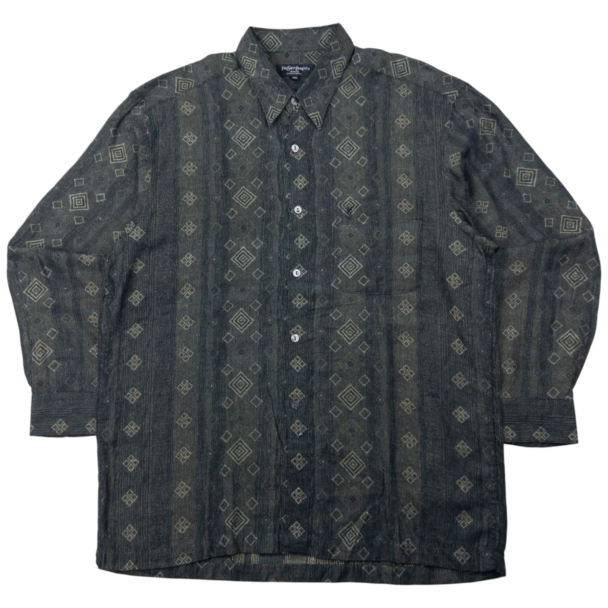 Vintage YSL Yves Saint Laurent Long Sleeve Button Up Shirt Size L