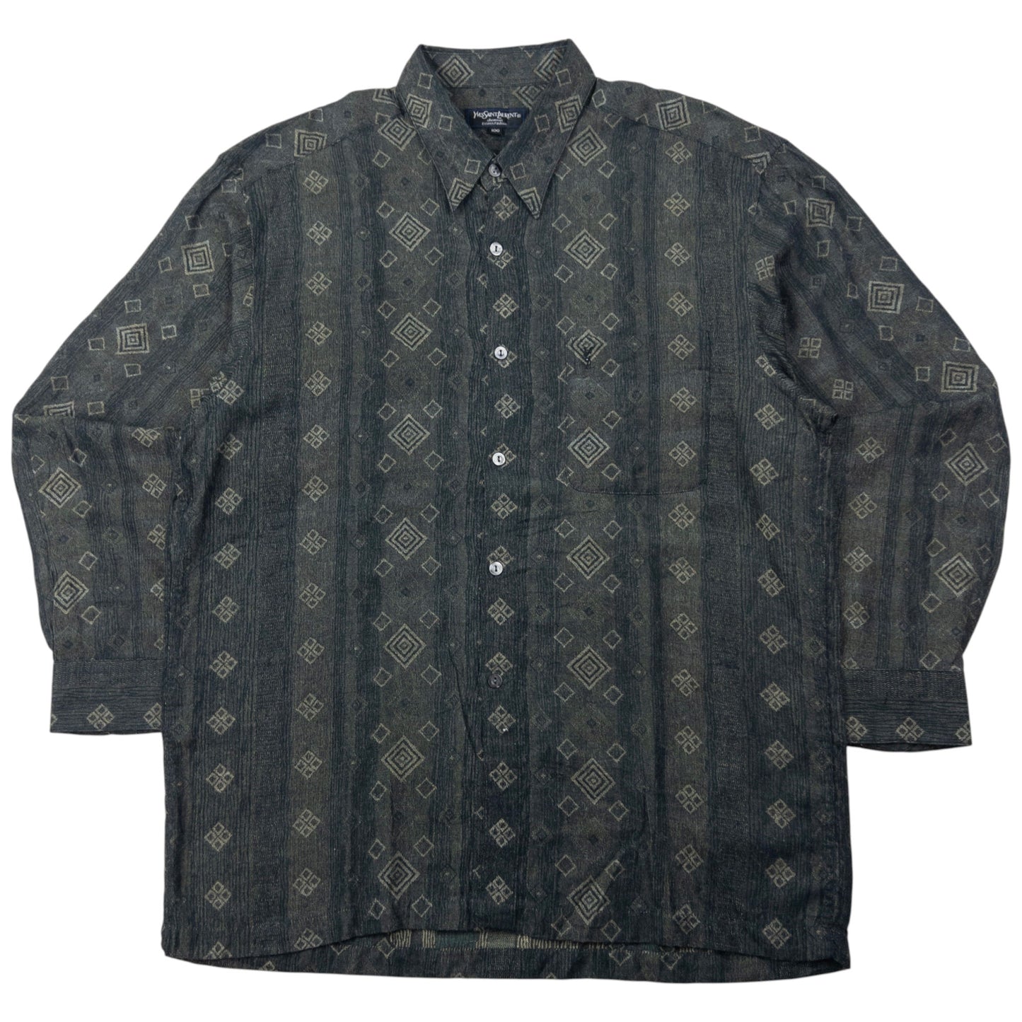 Vintage YSL Yves Saint Laurent Long Sleeve Button Up Shirt Size L