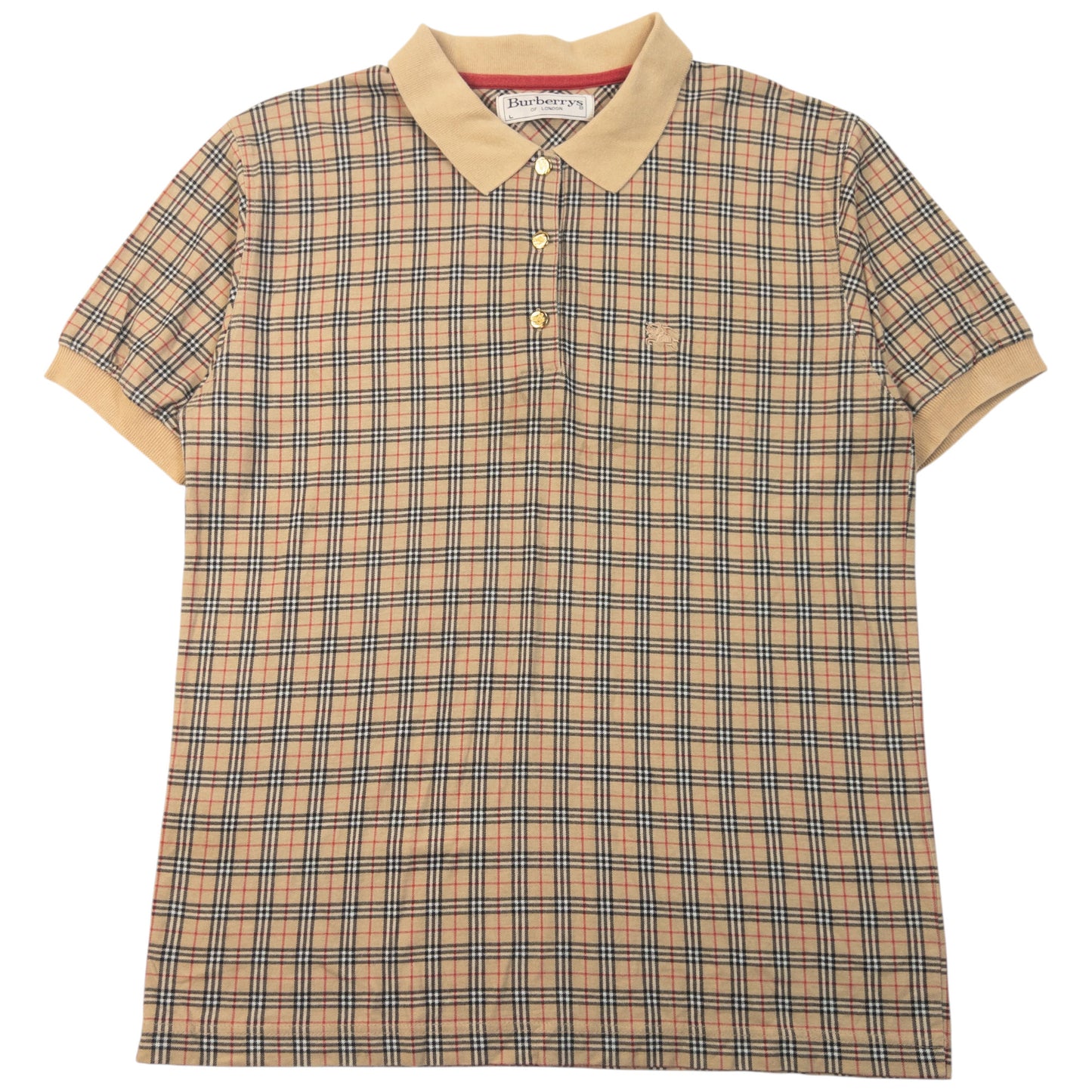 Vintage 90s Burberry Nova Check Polo Shirt Womens Size L