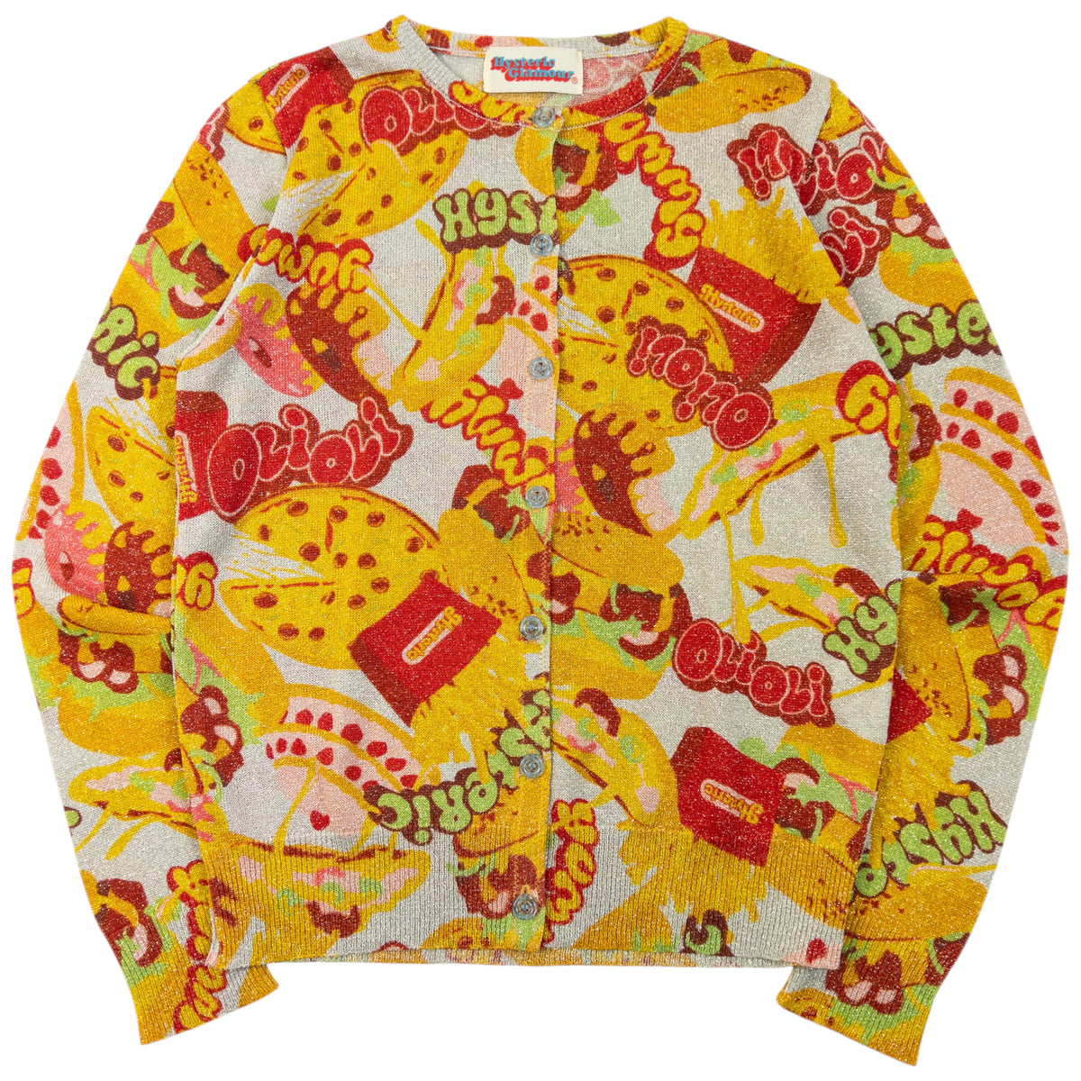 Vintage 90s Hysteric Glamour Fast-Food Shimmer Cardigan Womens Size M