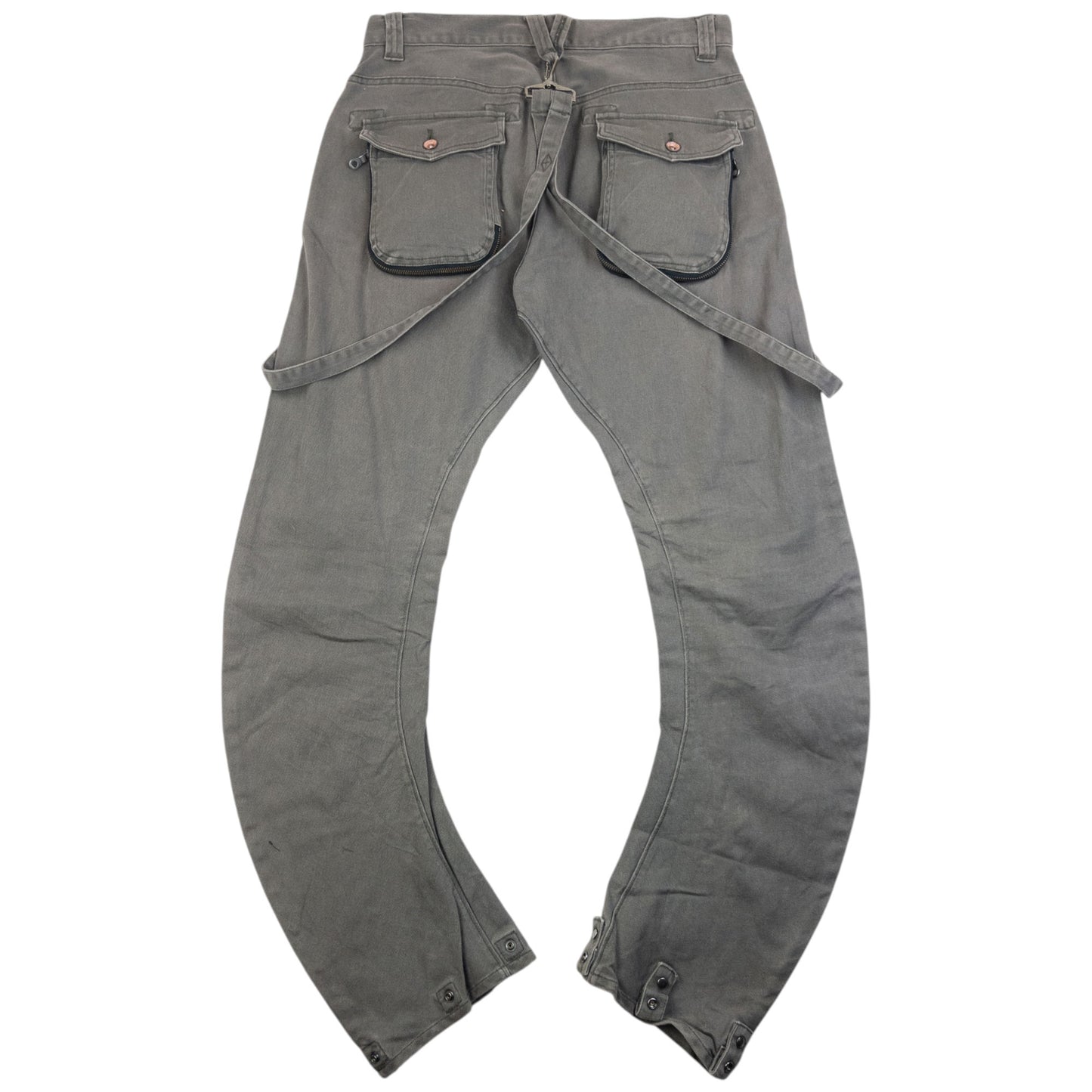 Vintage 2000s PPFM Curved Stacked Leg Denim Jeans With Suspenders Size W32