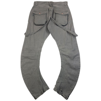 Vintage 2000s PPFM Curved Stacked Leg Denim Jeans With Suspenders Size W32