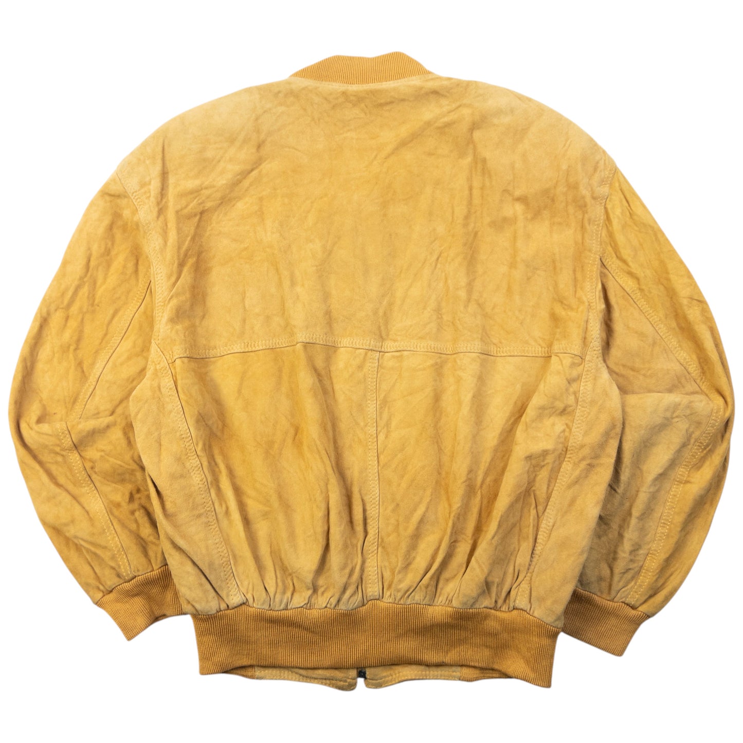 Vintage 90s Hugo Boss Zip Up Suede Bomber Jacket Size L