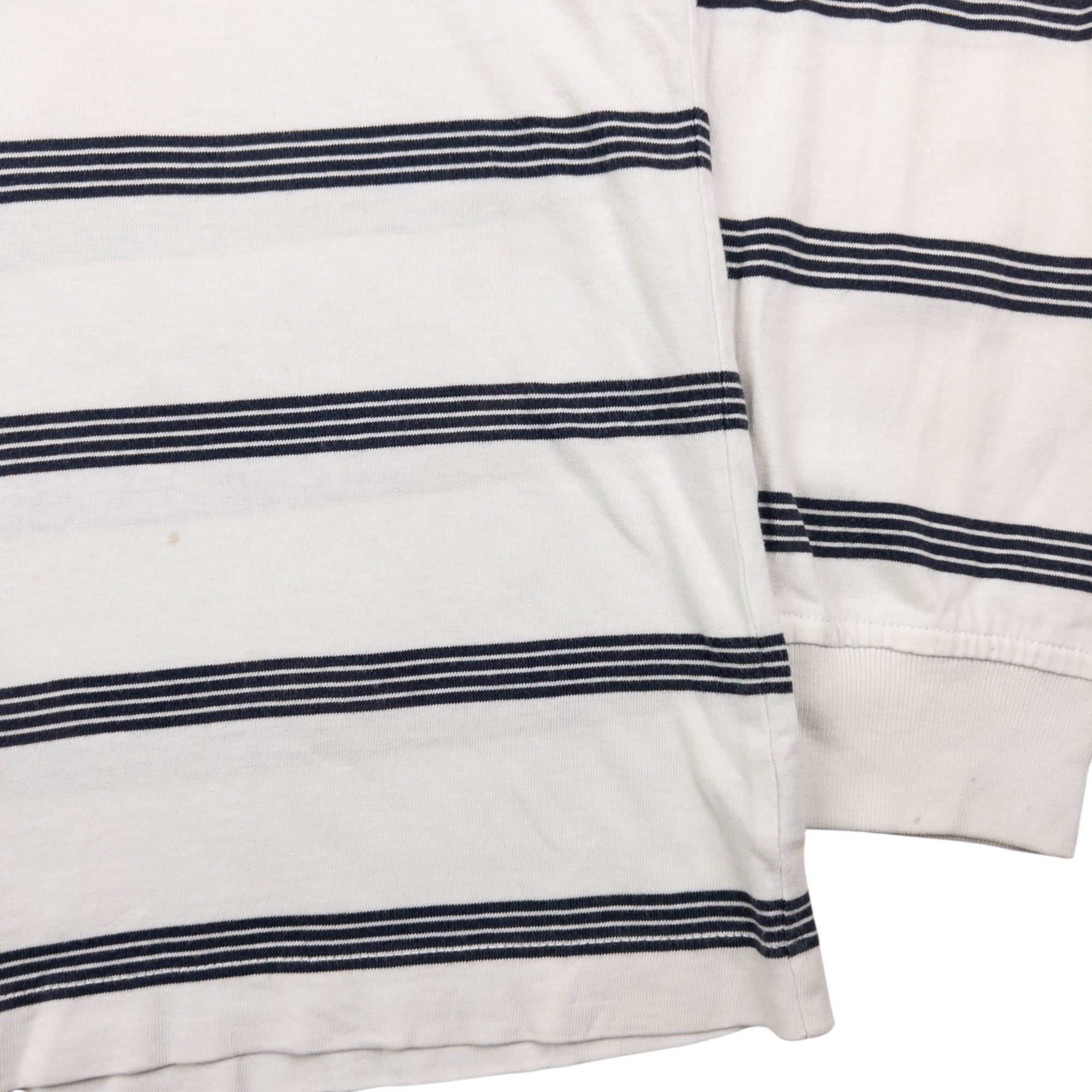 Vintage Stussy Striped Long Sleeve Polo Shirt Size M