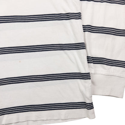 Vintage Stussy Striped Long Sleeve Polo Shirt Size M