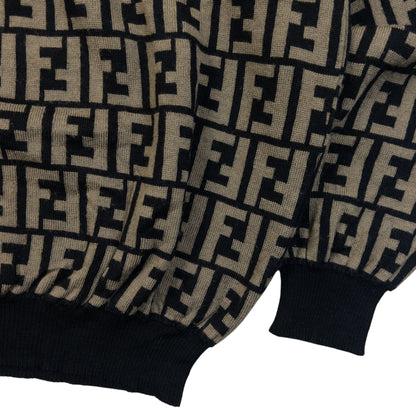 Vintage 2000s Fendi Club Monogram Jumper SizeM in beige, photo 4