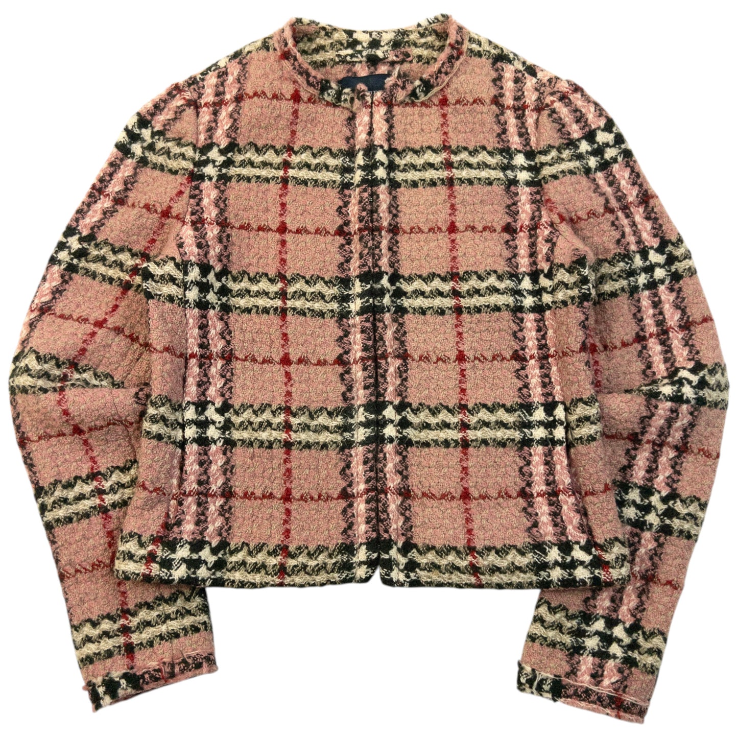 Vintage 2000s Burberry Nova Check Tweed Jacket Womens Size M