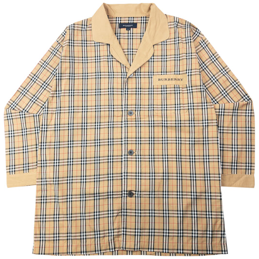 Vintage 2000s Burberry Nova Check Long Sleeve Button Up Pyjama Shirt Size L