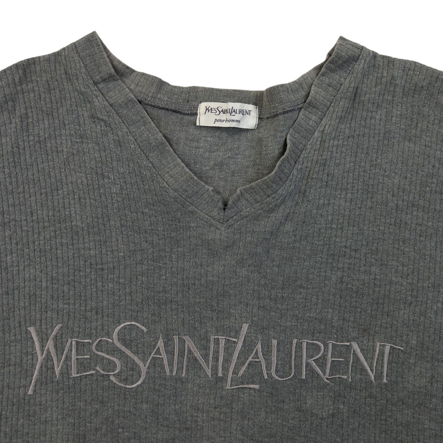 Vintage 2000s YSL Yves Saint Laurent Embroidered T Shirt Size M
