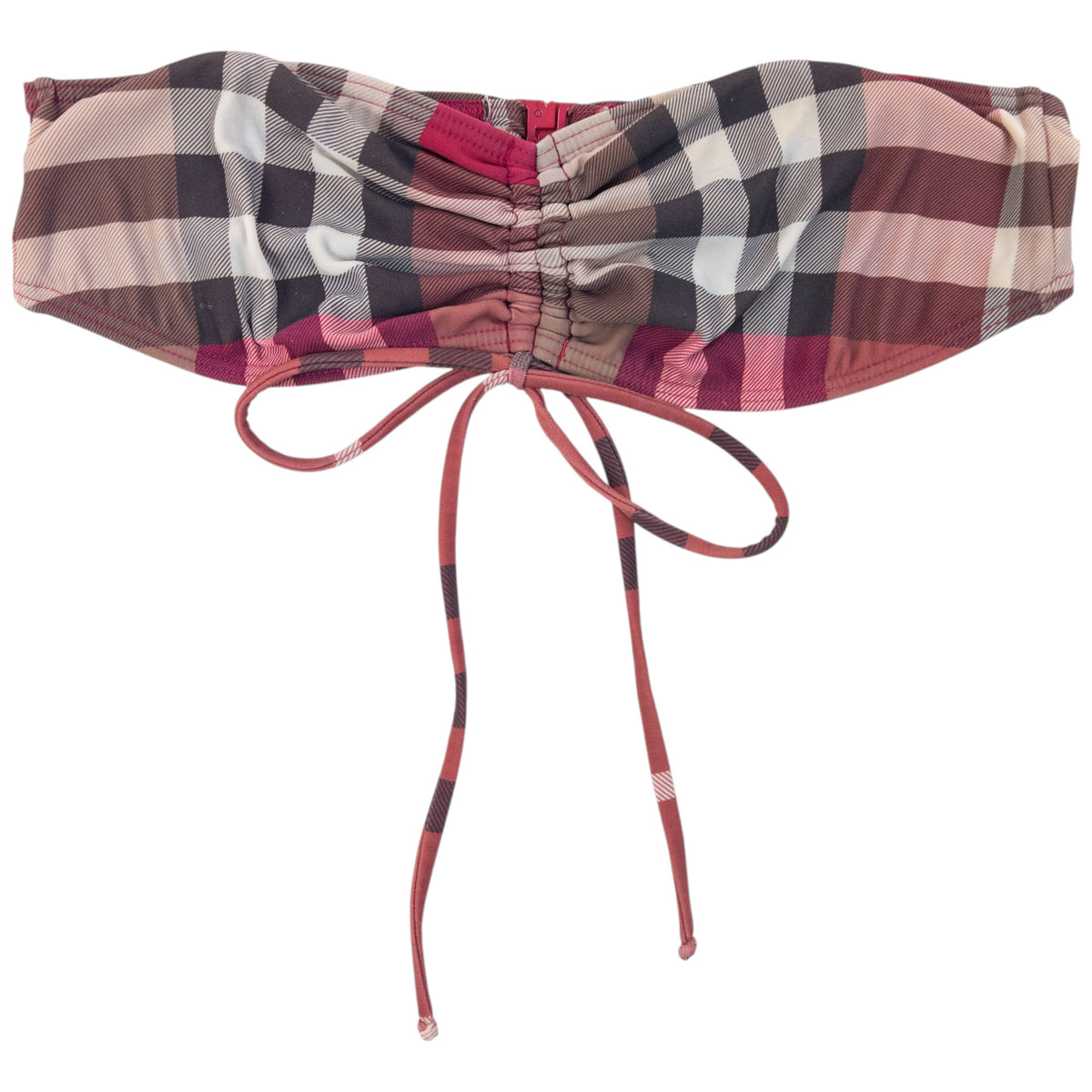 Vintage Burberry Brit Nova Check Bandeau Bikini Set Womens Size S