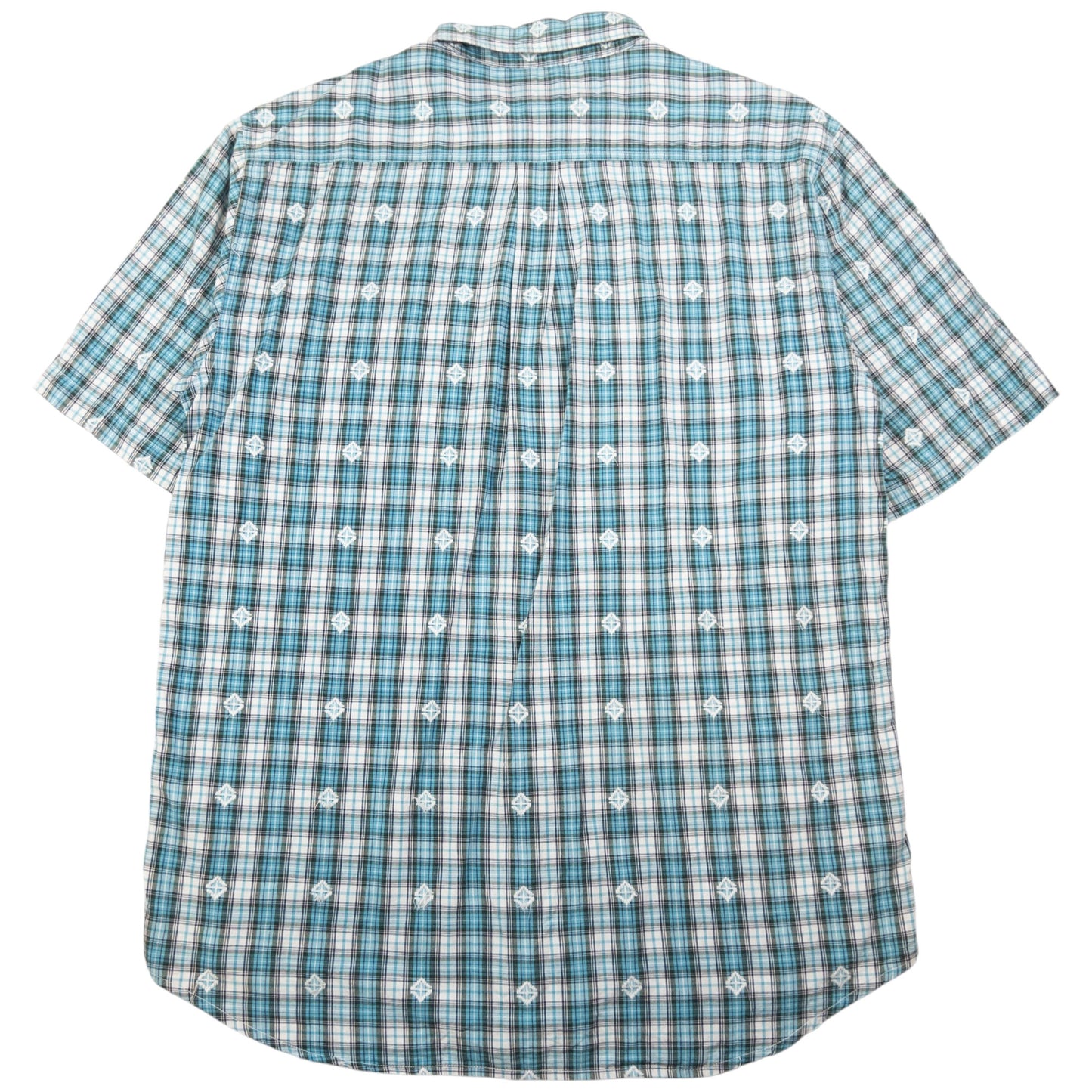 Vintage Stussy Checkered Monogram Short Sleeve Button Up Shirt Size L