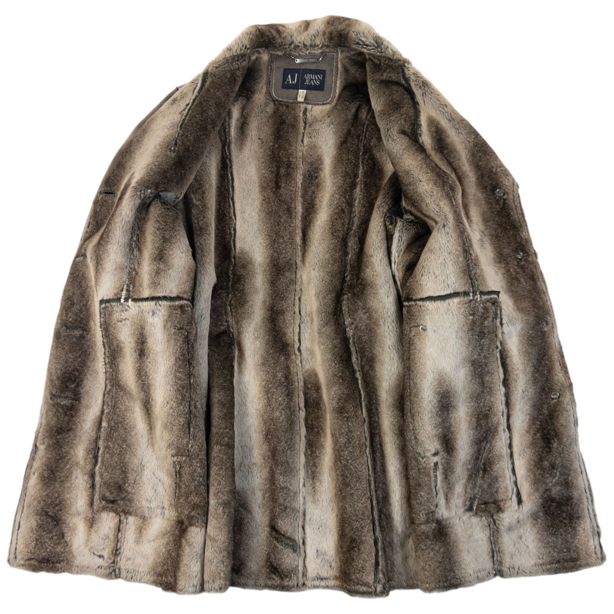 Vintage 2000s Armani Jeans Belt Waist Fur Lined Jacket Womens Size L