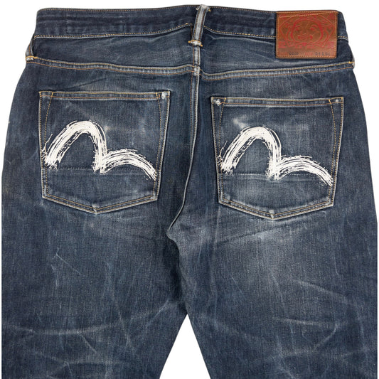 Vintage Evisu Double Gull Embroidered Japanese Denim Jeans Size W34