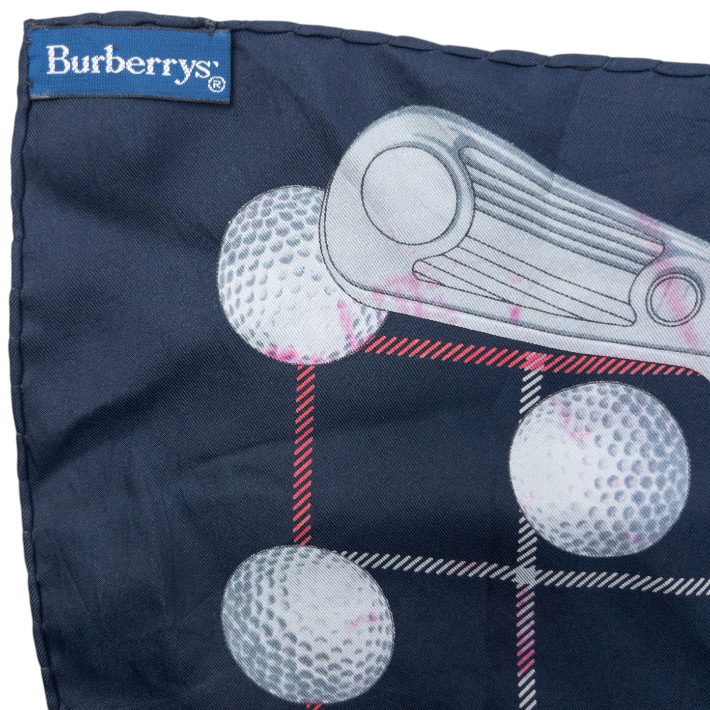 Vintage 90s Burberry Golf Club Silk Scarf