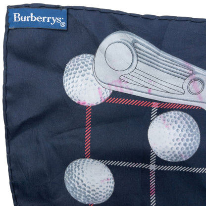 Vintage 90s Burberry Golf Club Silk Scarf