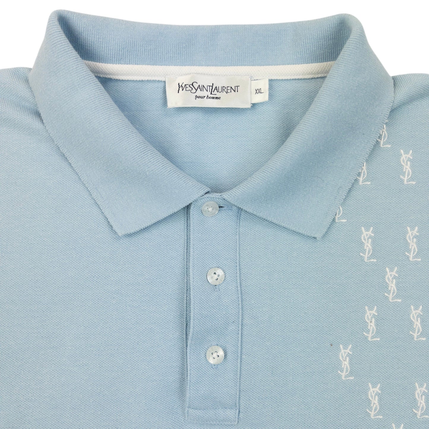 Vintage 2000s YSL Yves Saint Laurent Embroidered Polo Shirt Size XL