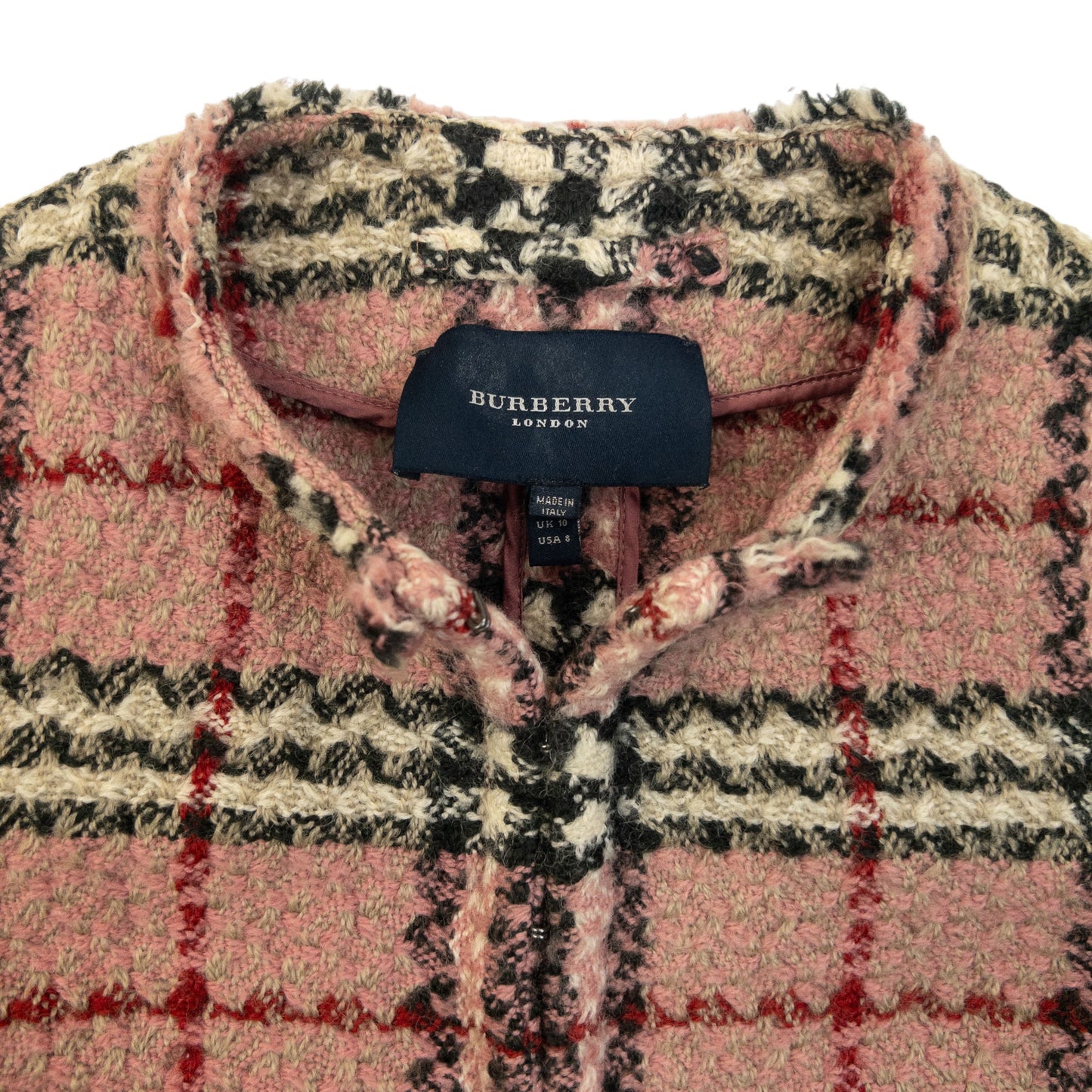 Vintage 2000s Burberry Nova Check Tweed Jacket Womens Size M